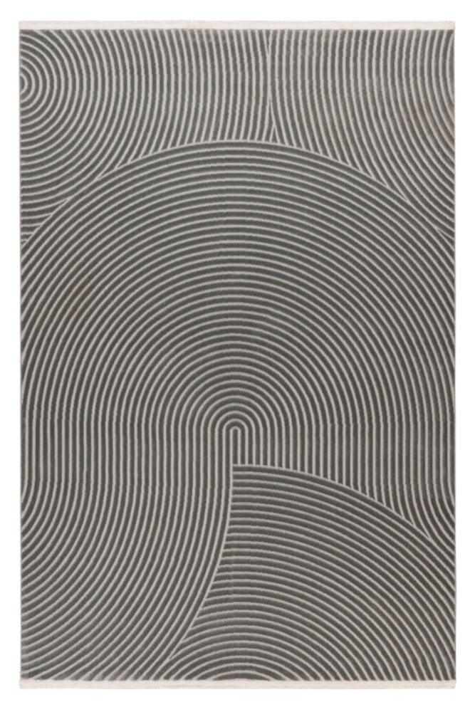 Flycarpets Claire Vloerkleed - Japandi Stijl Halve Cirkels Modern - Grijs