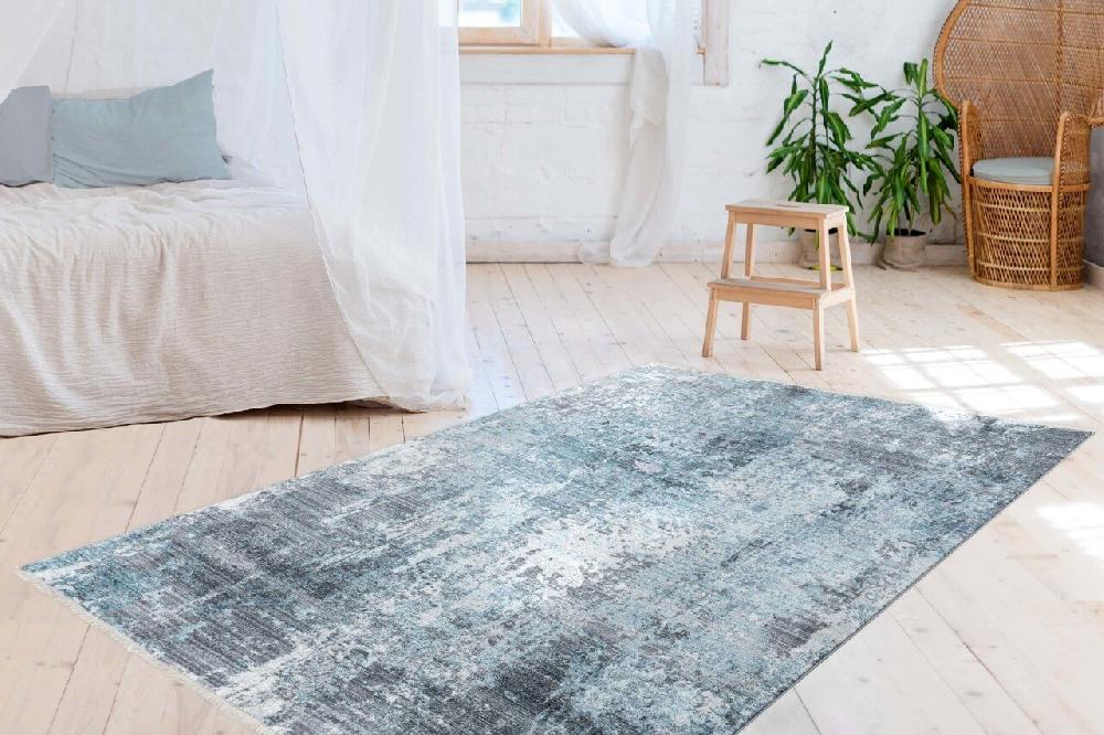 Flycarpets Colonia Modern Grijs Blauw Vloerkleed - Vintage