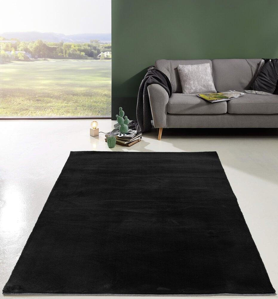 Flycarpets Comfy Vicenza Vloerkleed - Zacht Hoogpolig - Zwart