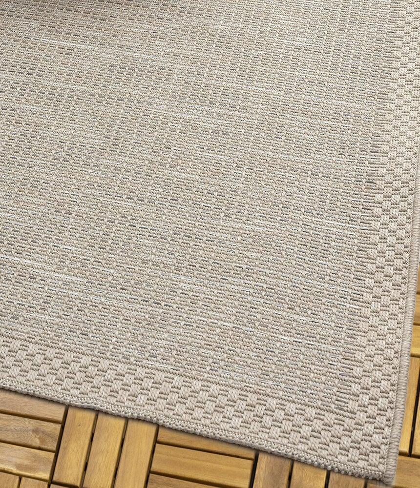 Flycarpets Cyrene Laagpolig Kader Beige / Grijs Vloerkleed - Indoor En Outdoor