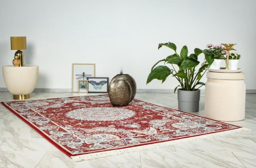 Flycarpets Darius Vloerkleed - Medaillon Oosters Klassiek Perzisch Design - Rood