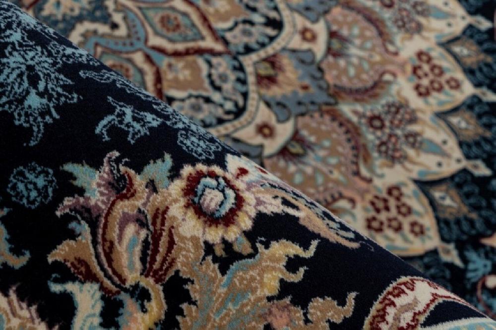 Flycarpets Darius Vloerkleed - Medaillon Oosters Klassiek Perzisch Design - Donkerblauw