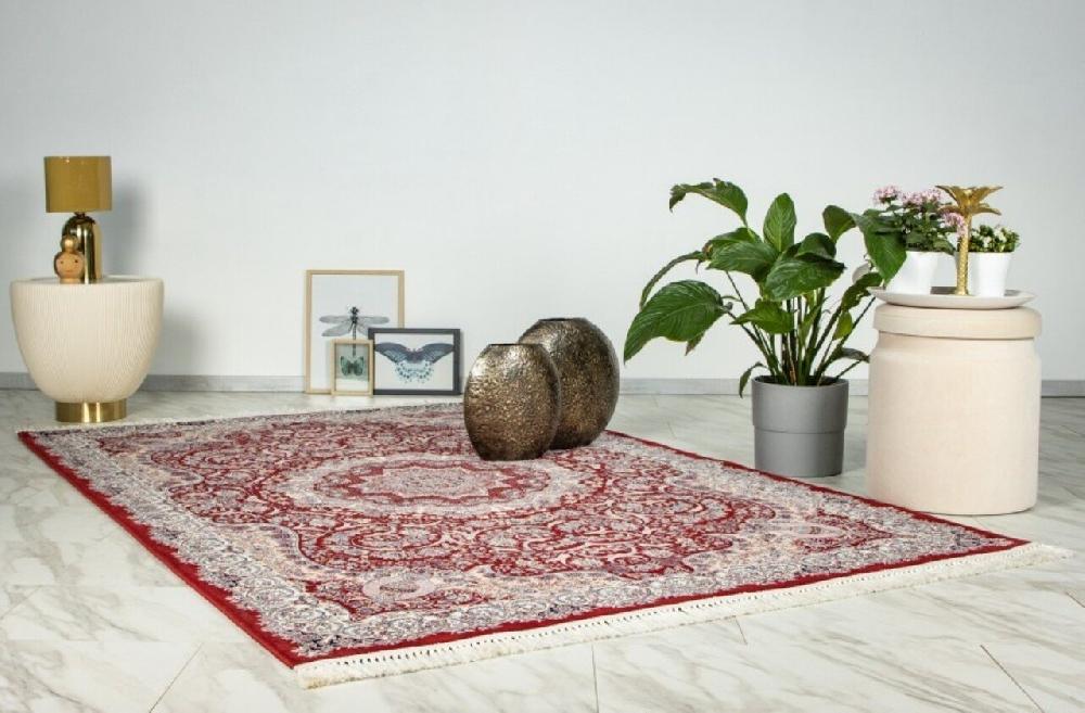 Flycarpets Darius Vloerkleed - Medaillon Oosters Klassiek Perzisch Design - Rood