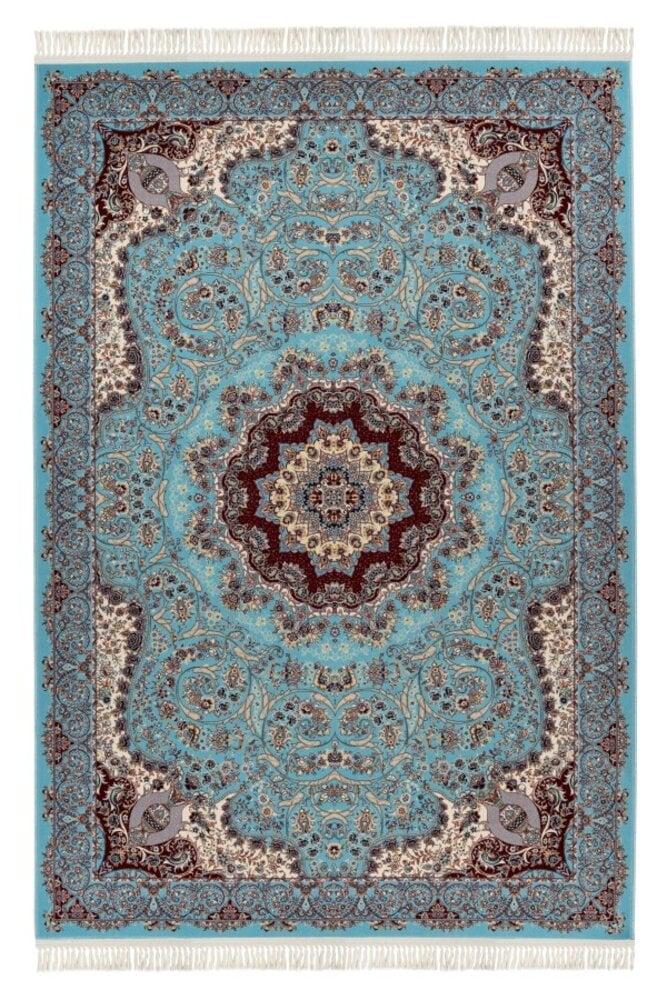 Flycarpets Darius Vloerkleed - Medaillon Oosters Klassiek Perzisch Design - Blauw