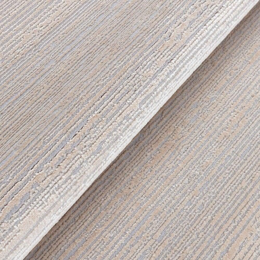 Flycarpets Eleganza Vloerkleed - Gestreept Modern Laagpolig - Beige / Grijs