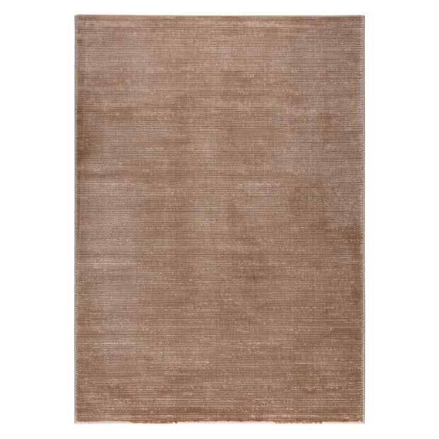 flycarpets Eleganza vloerkleed - Gestreept Modern Laagpolig - Donkerbeige