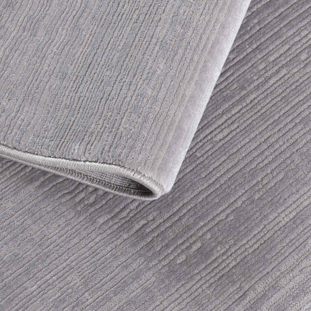 Flycarpets Eleganza Vloerkleed - Gestreept Modern Laagpolig - Zilver