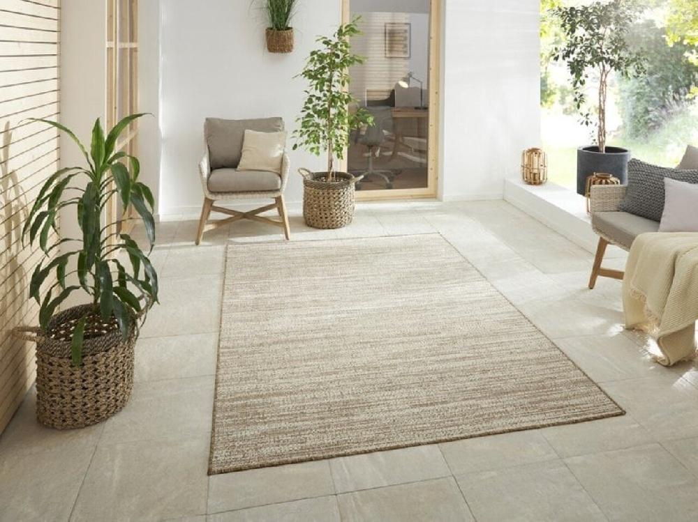 Flycarpets Elle Decoration - Binnen & Buitenkleed - Omkeerbaar - Gemini - Gemeleerd - Beige