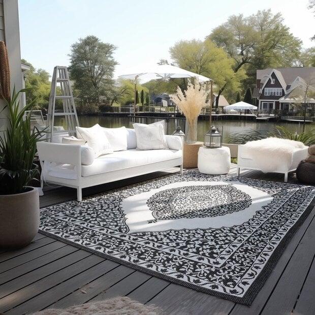 flycarpets Elle Decoration - Binnen & Buitenkleed - Omkeerbaar - Meekly - Zwart
