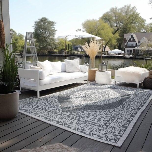 flycarpets Elle Decoration - Binnen & Buitenkleed - Omkeerbaar - Meekly - Zilver