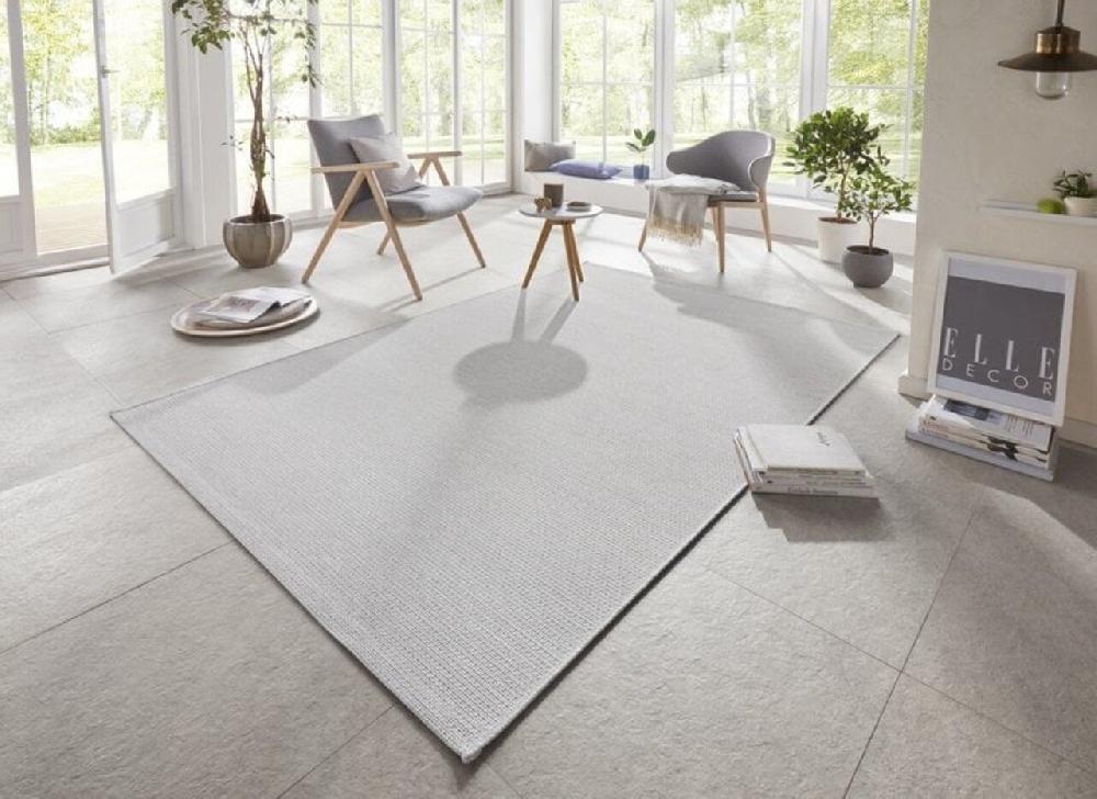 Flycarpets Elle Decoration - Binnen & Buitenkleed - Secret - Laagpolig - Lichtgrijs / Zilver