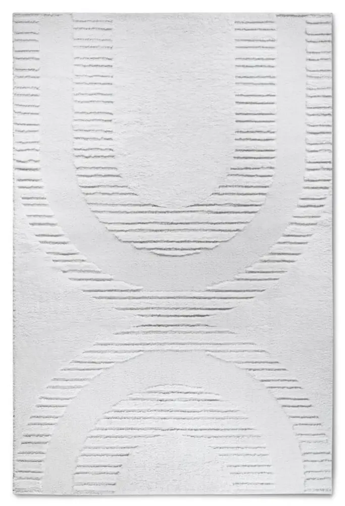 Flycarpets Elle Decoration - Gallery - Hoogpolig Vloerkleed - Bartoux - Crème Wit