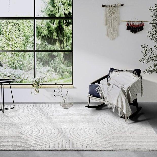 flycarpets Elle Decoration - Gallery - Hoogpolig vloerkleed - Chappe - Crème Wit