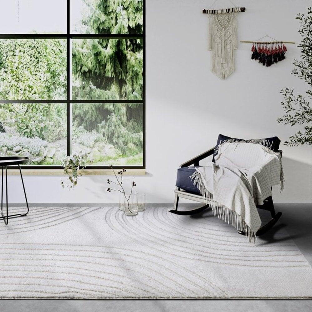 Flycarpets Elle Decoration - Gallery - Hoogpolig Vloerkleed - Pigment - Crème Wit
