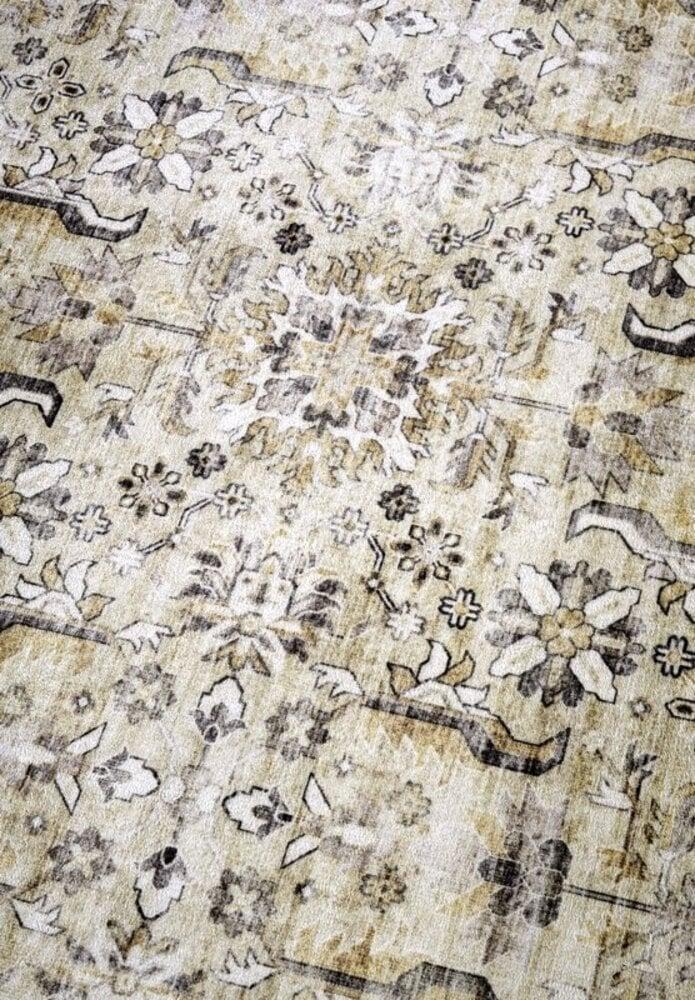Flycarpets Elle Decoration - Imagination - Laagpolig Vintage Vloerkleed - Saveh - Crème / Goud