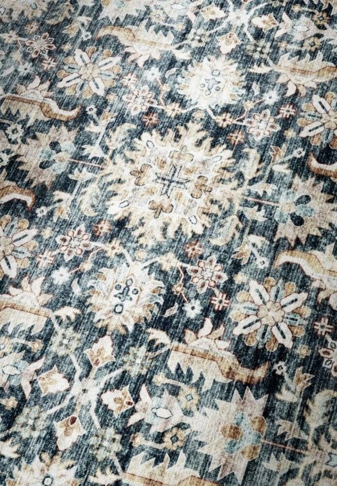 Flycarpets Elle Decoration - Imagination - Laagpolig Vintage Vloerkleed - Saveh - Blauw / Crème