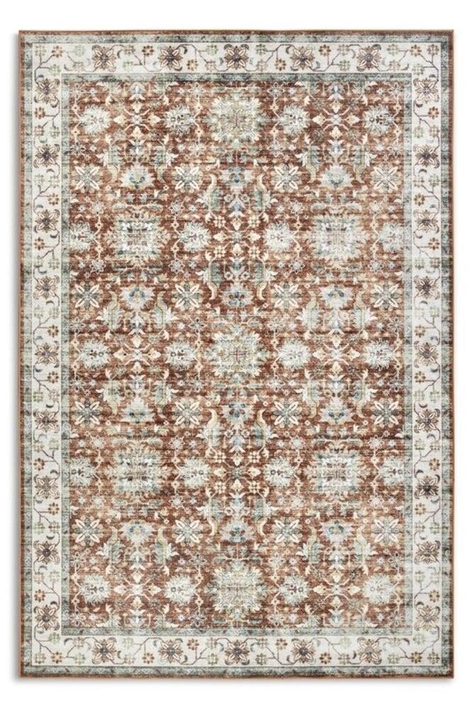 Flycarpets Elle Decoration - Imagination - Laagpolig Vintage Vloerkleed - Saveh - Rood / Crème