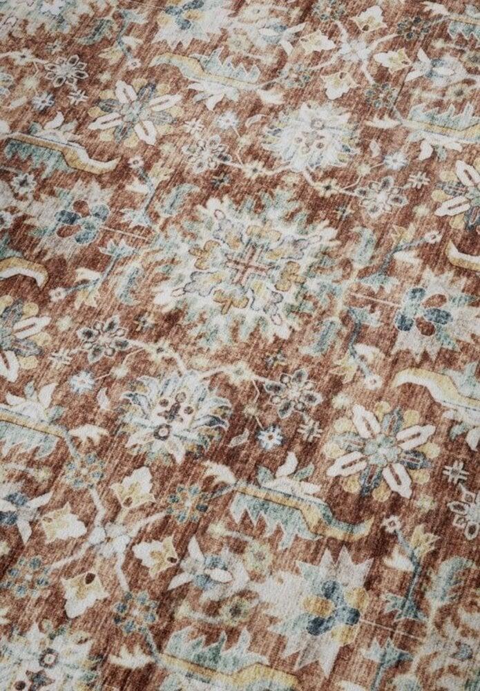 Flycarpets Elle Decoration - Imagination - Laagpolig Vintage Vloerkleed - Saveh - Rood / Crème