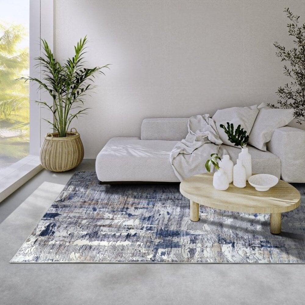 Flycarpets Elle Decoration - Imagination - Laagpolig Vloerkleed - Malard - Blauw / Beige