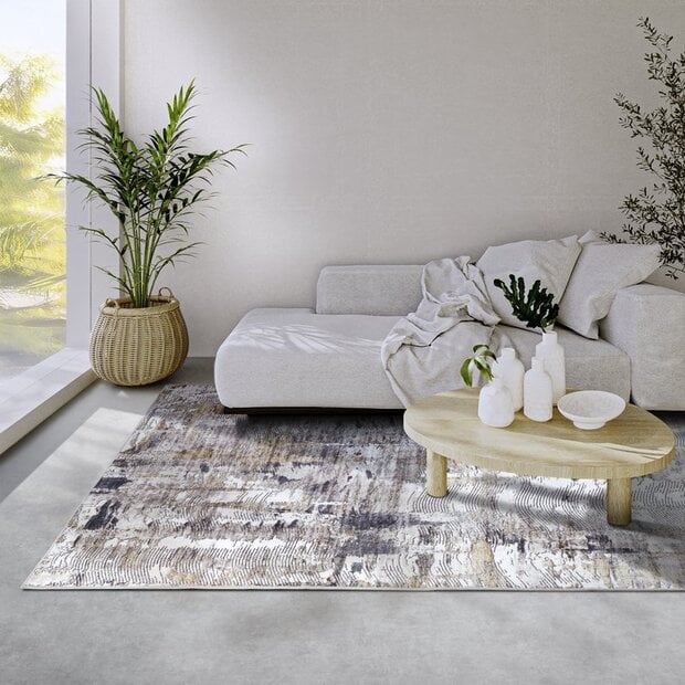 flycarpets Elle Decoration - Imagination - Laagpolig vloerkleed - Malard - Antraciet / Goud