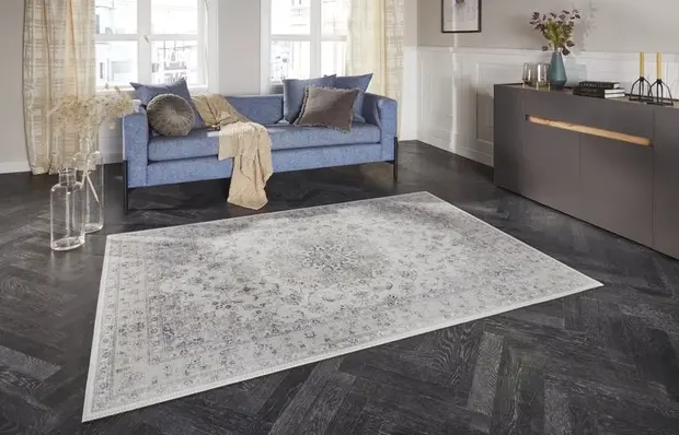 flycarpets Elle Decoration - Klassieke vloerkleed - Nain - Grijs