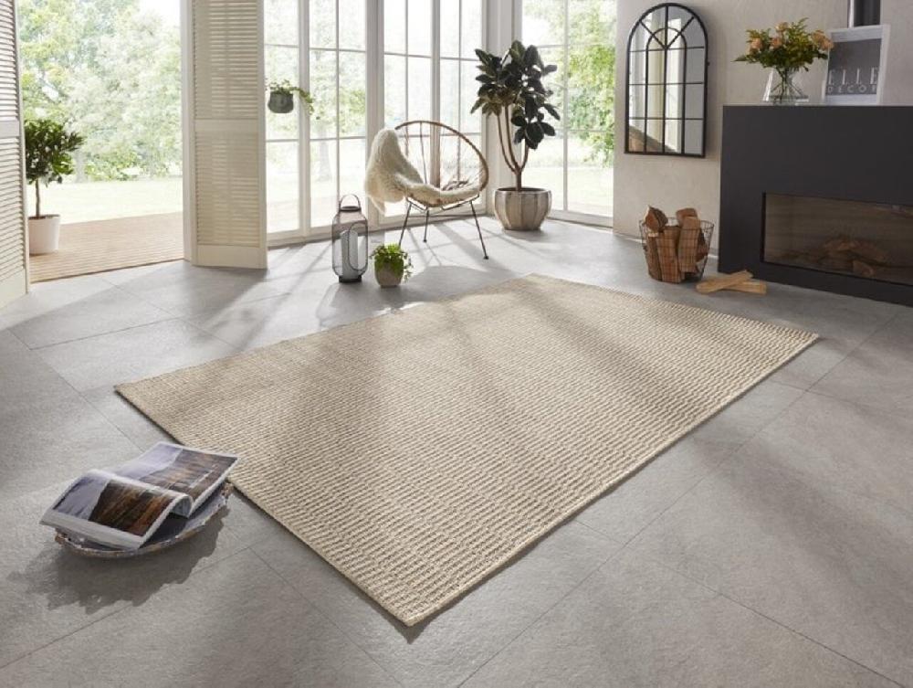 Flycarpets Elle Decoration - Laagpolig - Binnen & Buitenkleed - Handgeweven Look - Dreux - Crème