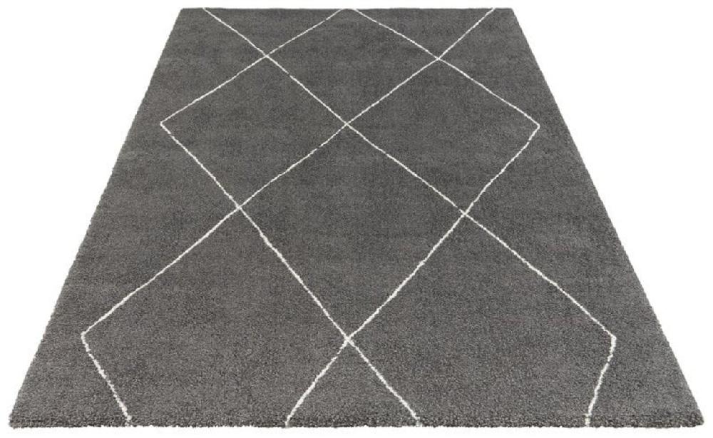 Flycarpets Elle Decoration - Modern Design Vloerkleed - Laagpolig - Geruit - Donkergrijs