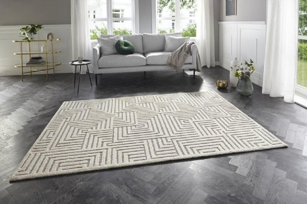 Flycarpets Elle Decoration - Modern Design Vloerkleed - Zacht Laagpolig - 3D Effect - Crème / Grijs