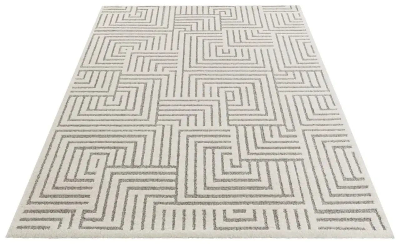 Flycarpets Elle Decoration - Modern Design Vloerkleed - Zacht Laagpolig - 3D Effect - Crème / Grijs