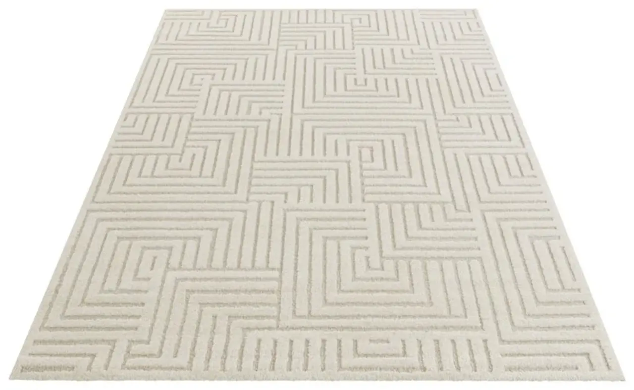 Flycarpets Elle Decoration - Modern Design Vloerkleed - Zacht Laagpolig - 3D Effect - Crème