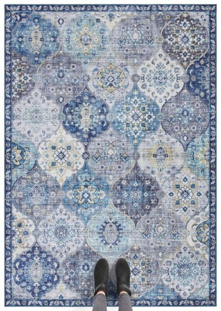 Flycarpets Elle Decoration - Vintage Vloerkleed - Ghom - Klassiek - Denim Blauw