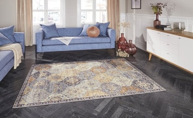 flycarpets Elle Decoration - Vintage vloerkleed - Ghom - Klassiek - Geel / Multi