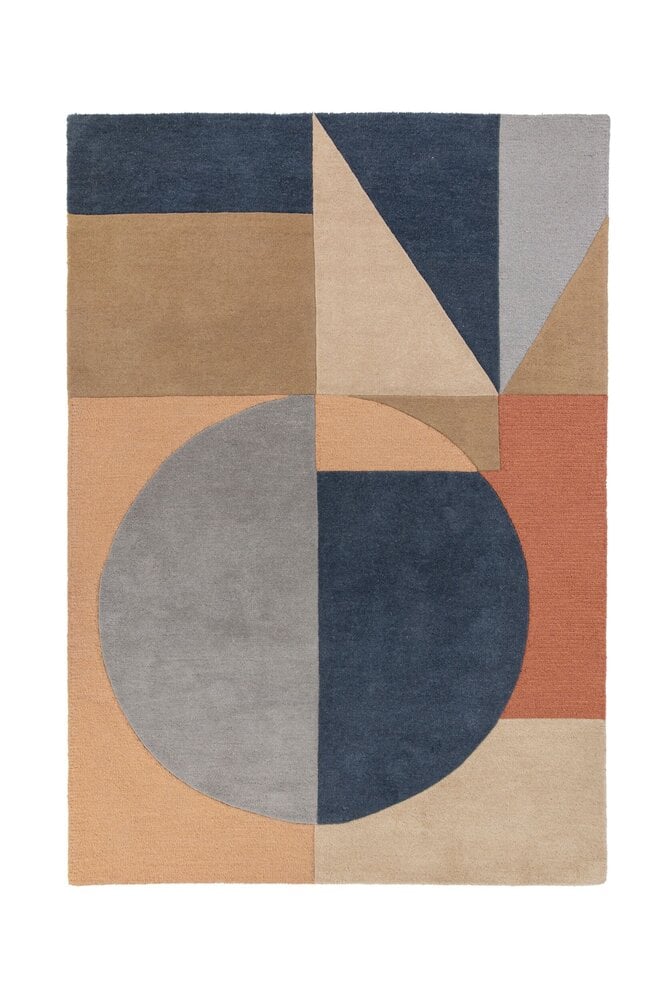 Flycarpets Esre Vloerkleed - Laagpolig - 100% Wol - Geo Modern - Multi