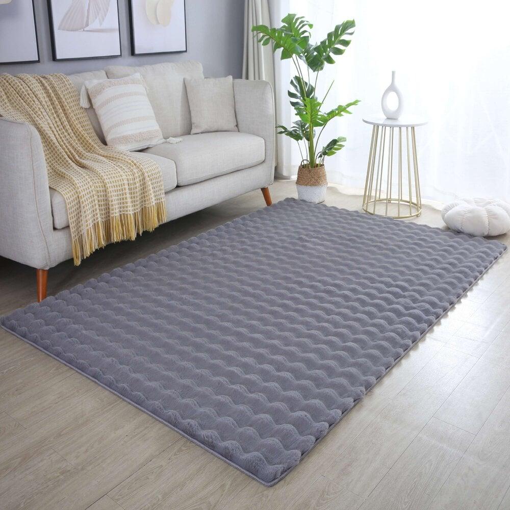 Flycarpets Felicia Hoogpolig Fluffy Grijs Vloerkleed - 3D Design