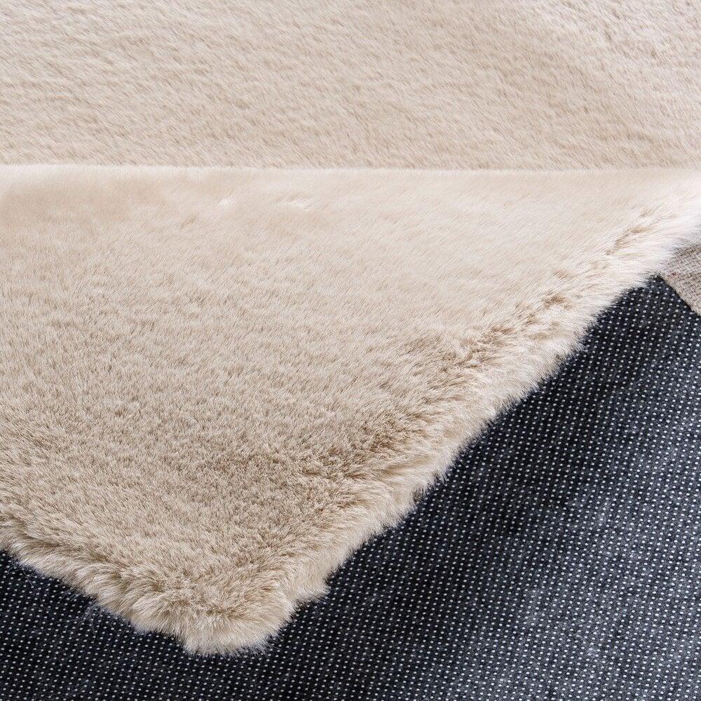Flycarpets Fluffy Vloerkleed - Effen Hoogpolig Super Zacht - Beige