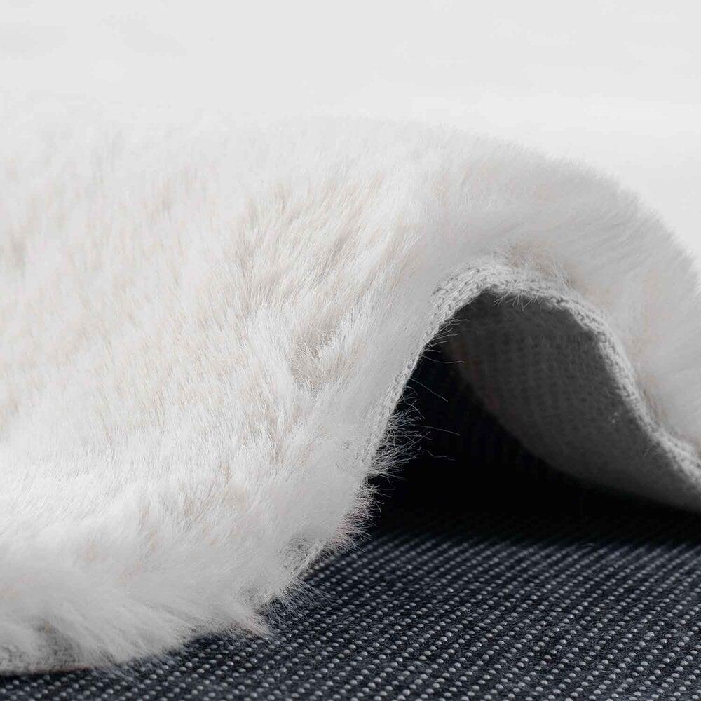 Flycarpets Fluffy Vloerkleed - Effen Hoogpolig Super Zacht - Crème