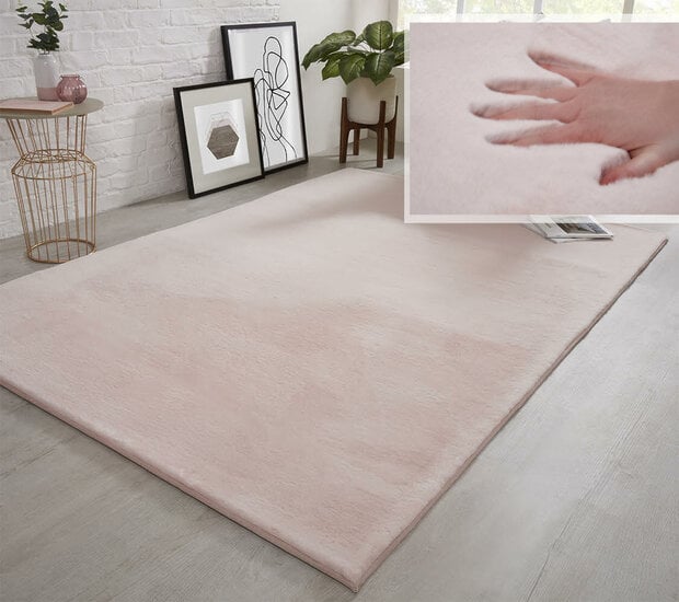 flycarpets Fluffy vloerkleed - Effen Hoogpolig Super Zacht - Roze flycarpets Fluffy vloerkleed - Effen Hoogpolig Super Zacht - Roze