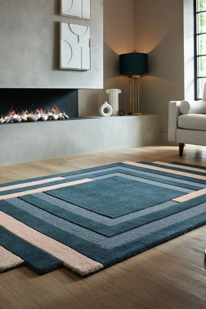 Flycarpets Abstract Vloerkleed - Labyrinth Blauw