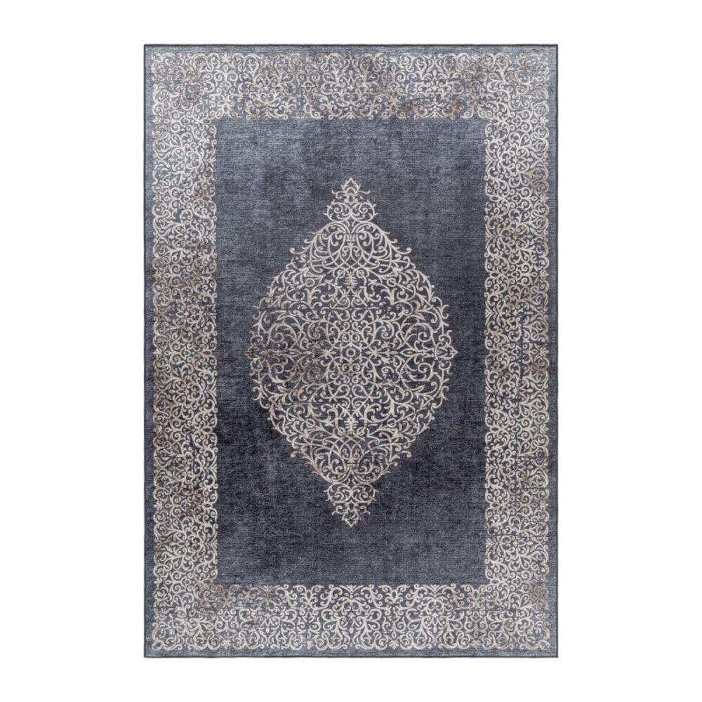 Flycarpets Amira Vintage Zwart Vloerkleed - Wasbaar