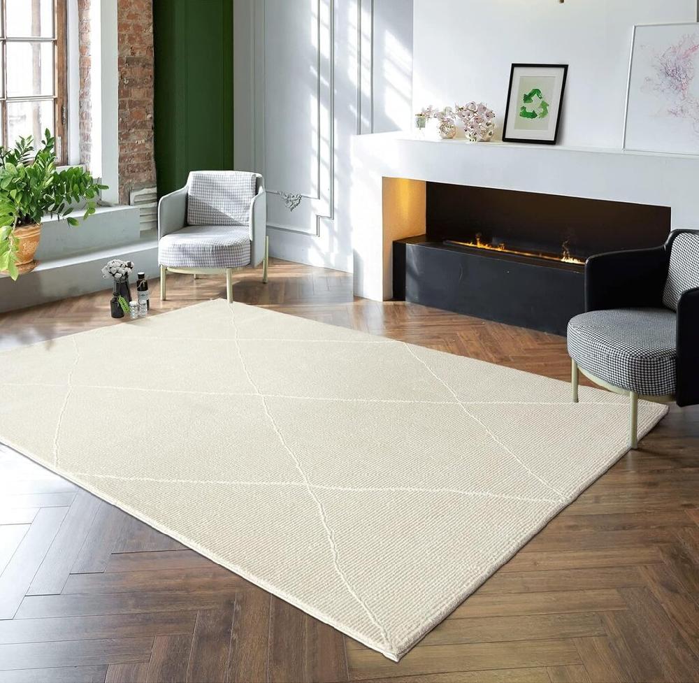 Flycarpets Aurelia Modern Crème Vloerkleed - Geruit
