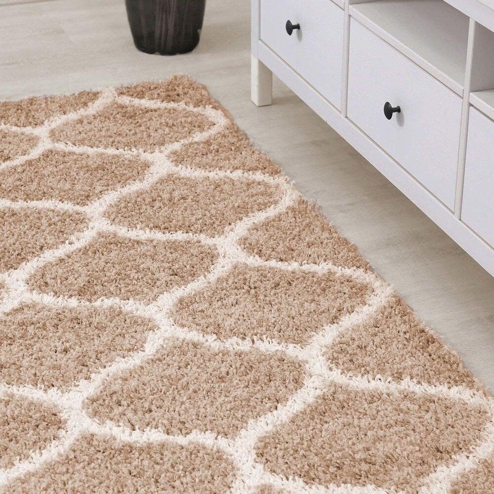 Flycarpets Azure Hoogpolig Beige Vloerkleed