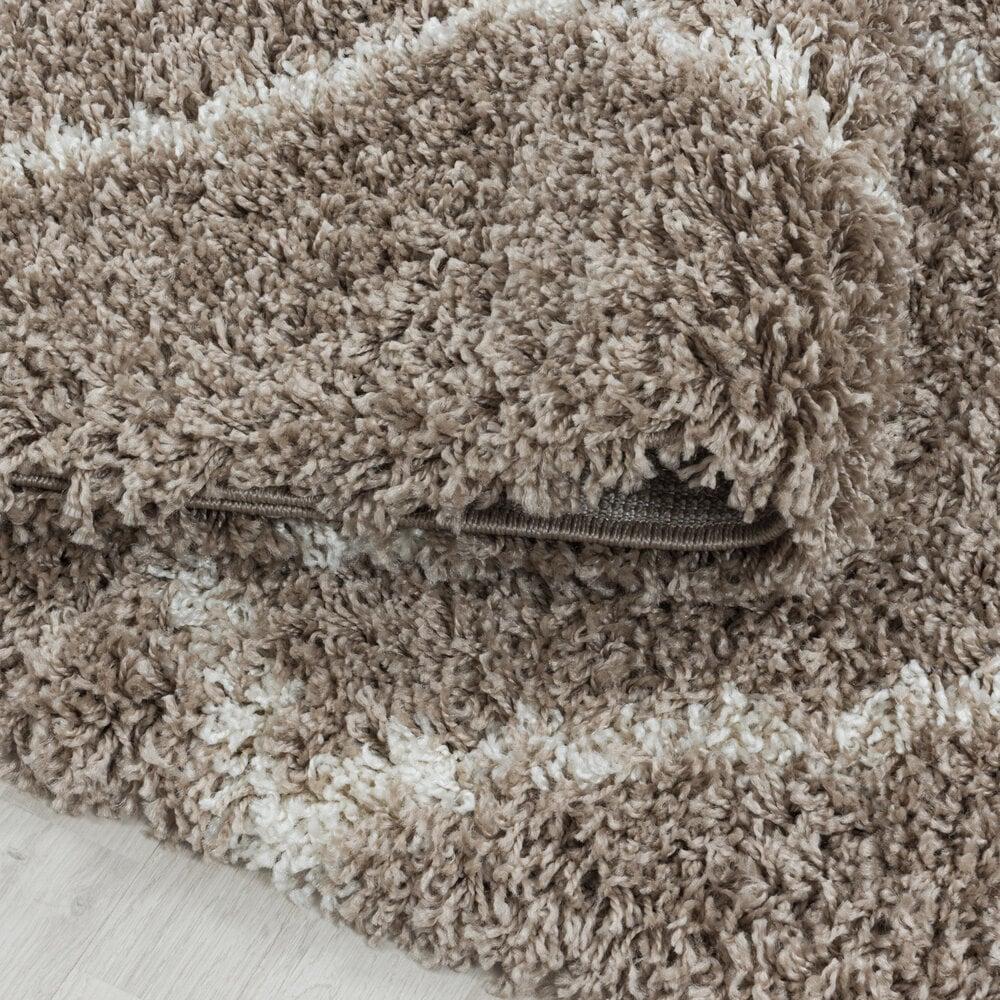 Flycarpets Azure Hoogpolig Beige Vloerkleed - Geruit