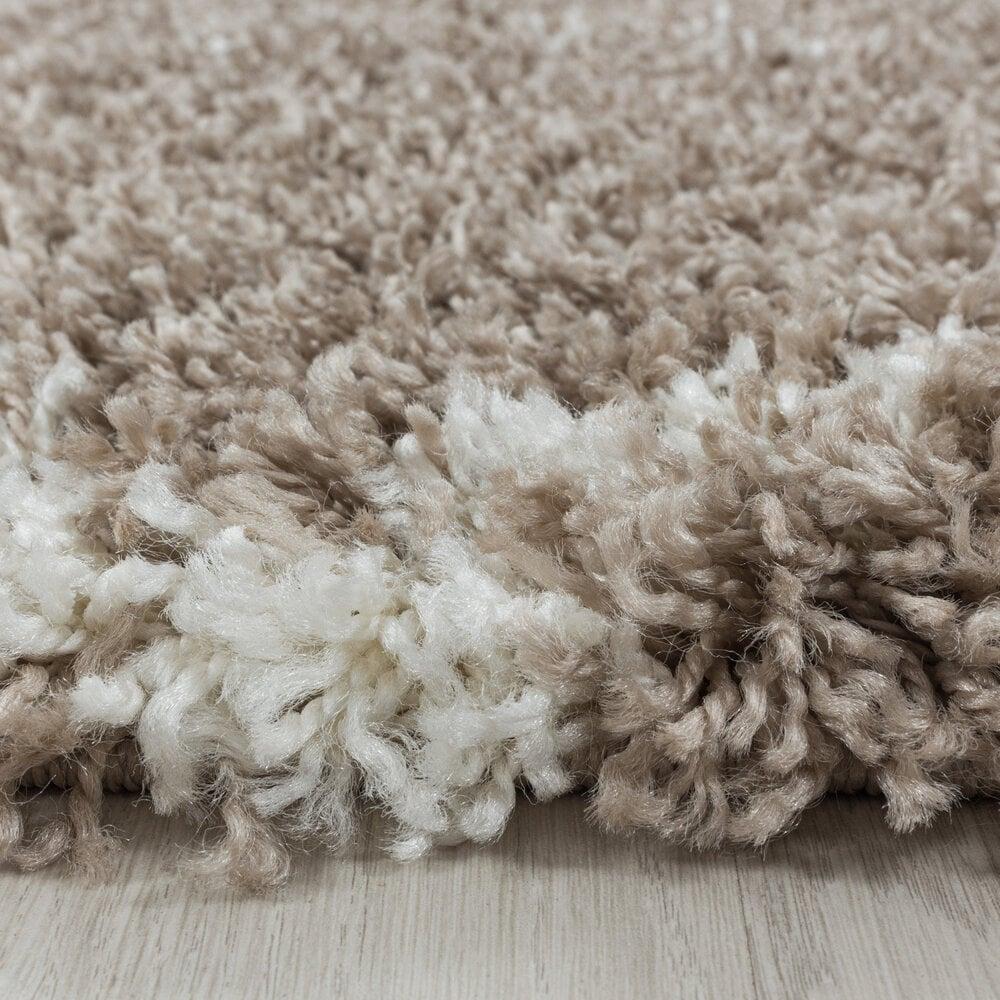 Flycarpets Azure Hoogpolig Beige Vloerkleed - Geruit