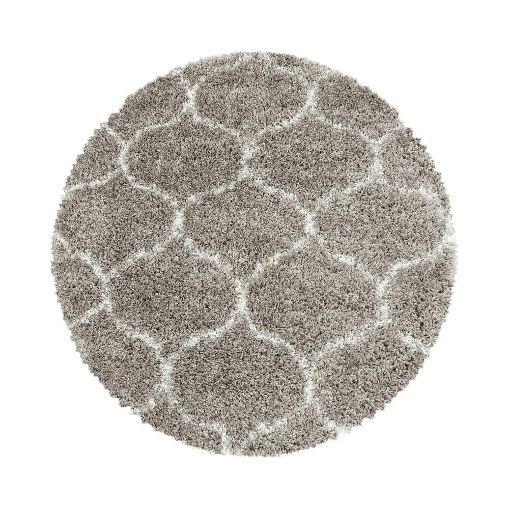 Flycarpets Azure Hoogpolig Beige Vloerkleed - Rond