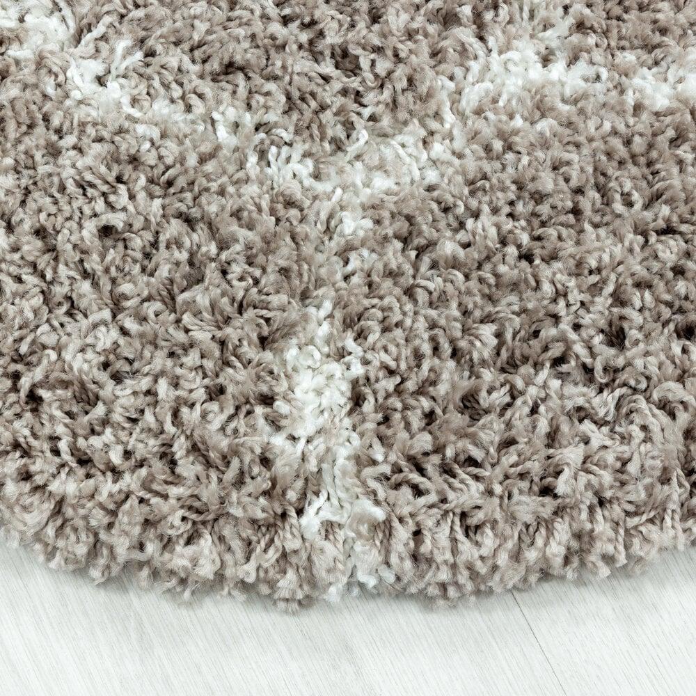 Flycarpets Azure Hoogpolig Beige Vloerkleed - Rond