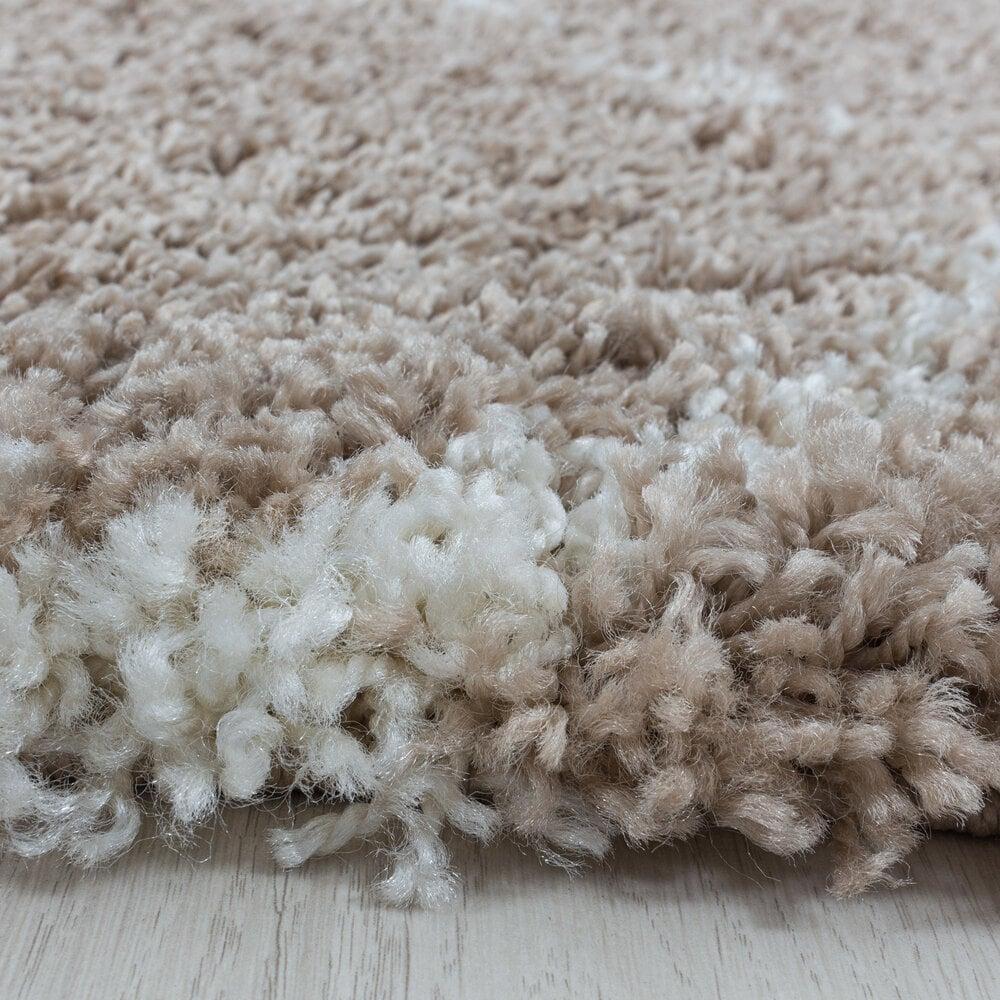 Flycarpets Azure Hoogpolig Beige Vloerkleed - Rond