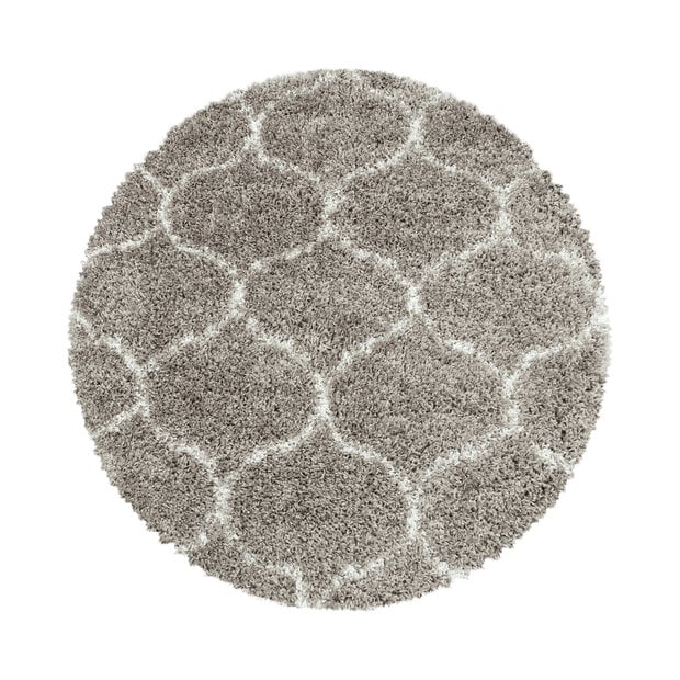 flycarpets Azure Hoogpolig Beige vloerkleed - Rond