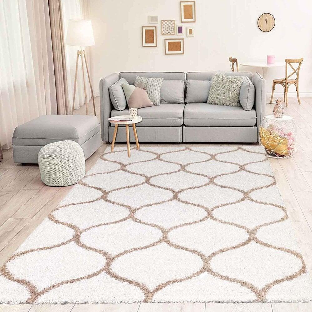 Flycarpets Azure Hoogpolig Crème Vloerkleed