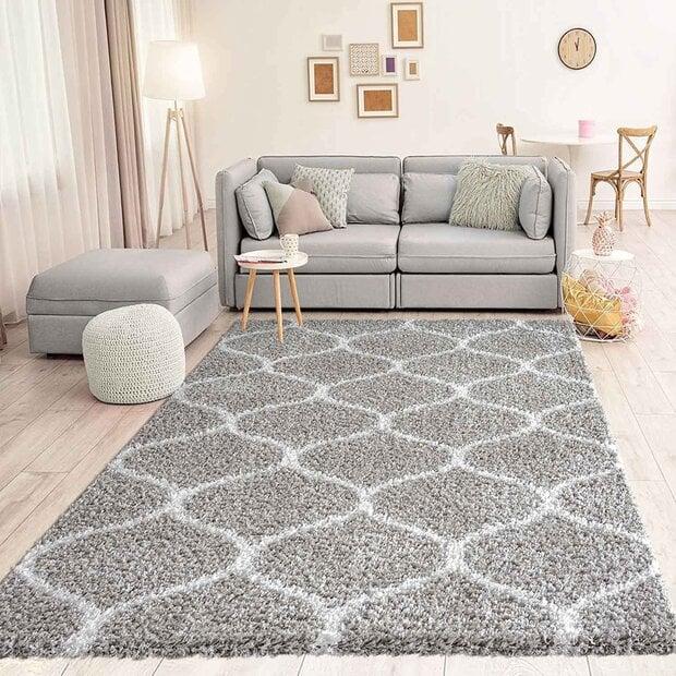 flycarpets Azure Hoogpolig Zilver vloerkleed