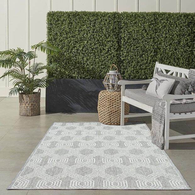 flycarpets Belize Indoor & Outdoor Grijs vloerkleed